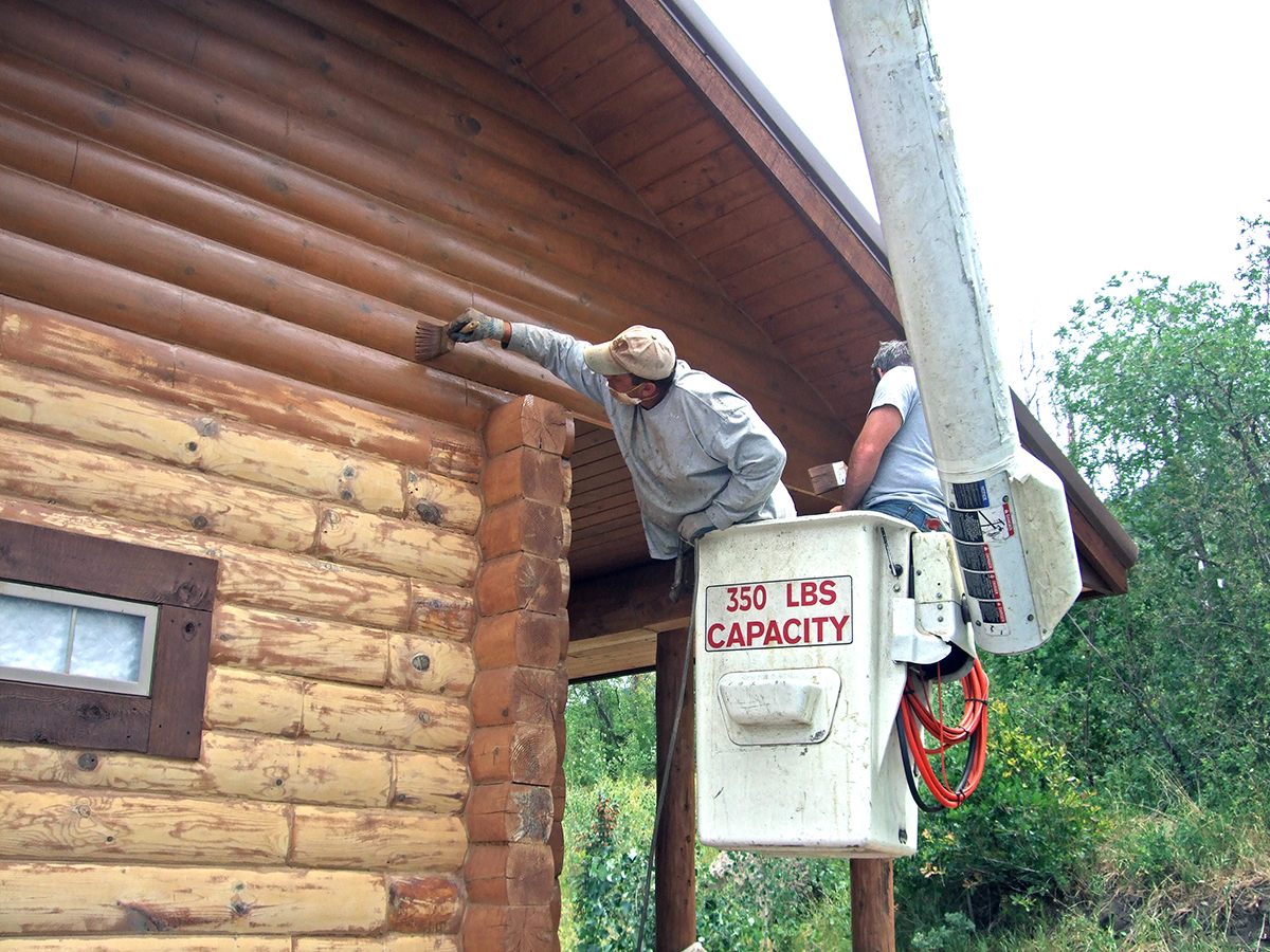 Applying Stain, Powderhorn, CO